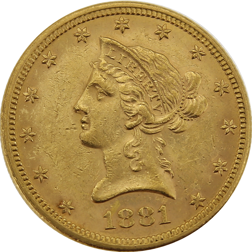 Pre-Owned 1881 USA Liberty Eagle $10 Gold Coin