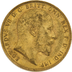 Pre-Owned 1909 Melbourne Mint Edward VII Full Sovereign Gold Coin
