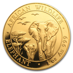Pre-Owned 2015 Somalian Elephant 1oz Gold Coin