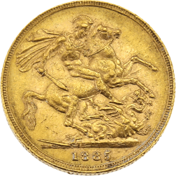Pre-Owned 1885 Melbourne Mint Victoria Young Head Full Sovereign Gold Coin
