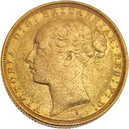 Pre-Owned 1886 Sydney Mint Victoria Young Head Full Sovereign Gold Coin