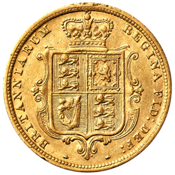 Pre-Owned 1885 London Mint Victorian 'Shield' Half Sovereign Gold Coin