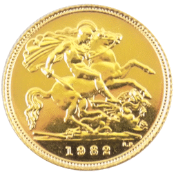 Pre-Owned 1982 UK Elizabeth Half Sovereign Gold Coin