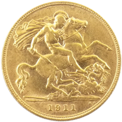Pre-Owned 1911 UK George V Half Sovereign Gold Coin