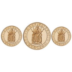 Pre-Owned 1989 UK 500th Anniversary Sovereign Proof Gold 3-Coin Set
