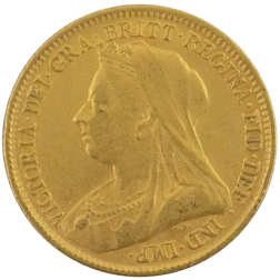 Pre-Owned 1893 UK Victoria Half Sovereign Gold Coin