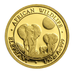 Pre-Owned 2014 Somalia Elephant 1/50oz Gold Coin