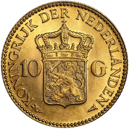 Pre-Owned Netherlands 10 Guilders Gold Coin - Mixed Dates