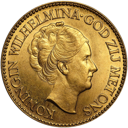 Pre-Owned Netherlands 10 Guilders Gold Coin - Mixed Dates