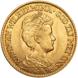 Pre-Owned Netherlands 10 Guilders Gold Coin - Mixed Dates