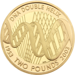 Pre-Owned 2003 UK DNA Double Helix £2 Proof Gold Coin