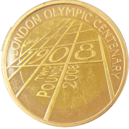Pre-Owned 2008 UK London Olympic Centenary £2 Gold Coin