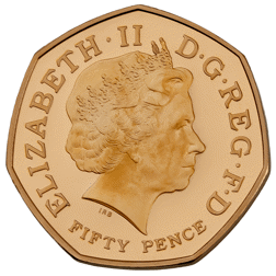 Pre-Owned 2009 UK Kew Gardens 50p Proof Gold Coin