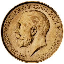 Pre-Owned 1918 India Mint George V Full Sovereign Gold Coin