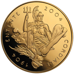 Pre-Owned 2004 100th Anniversary of the Entente Cordiale £5 Proof Gold Coin