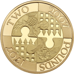 Pre-Owned 2007 UK Act of Union £2 Proof Gold Coin