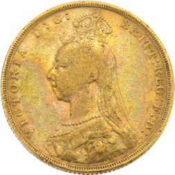 Pre-Owned 1892 London Mint Victoria Jubilee Head Full Sovereign Gold Coin