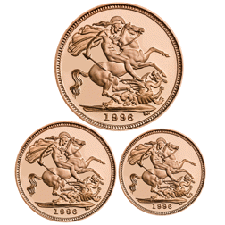 Pre-Owned 1996 UK Sovereign Proof Gold 3-Coin Collection