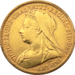 Pre-Owned 1899 UK Victoria Half Sovereign Gold Coin