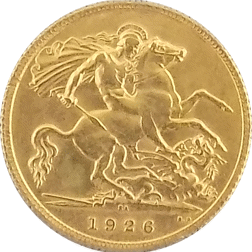 Pre-Owned 1926 South African George V Half Sovereign Gold Coin