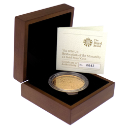 Pre-Owned 2010 'Restoration of the Monarchy' £5 Proof Gold Coin