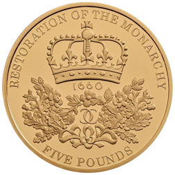 Pre-Owned 2010 'Restoration of the Monarchy' £5 Proof Gold Coin