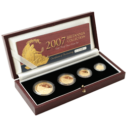 Pre-Owned 2007 UK Britannia Proof Gold 4-Coin Collection