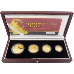 Pre-Owned 2007 UK Britannia Gold Proof 4-Coin Collection