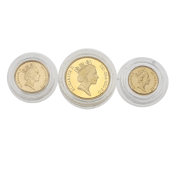 Pre-Owned 1987 UK Sovereign Proof Gold 3-Coin Set