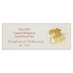 Pre-Owned 1987 UK Sovereign Proof Gold 3-Coin Set
