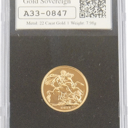 Pre-Owned 2014 UK Date Stamp Full Sovereign Gold Coin