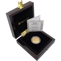 Pre-Owned 1919 Sydney Mint George V Full Sovereign Gold Coin - Boxed & Certificated
