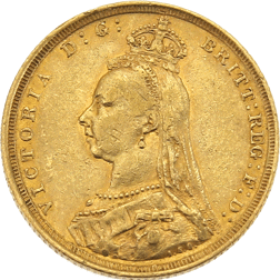 Pre-Owned 1888 Sydney Mint Victoria Jubilee Head Full Sovereign Gold Coin