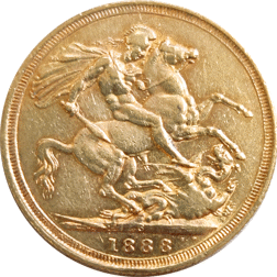 Pre-Owned 1888 Sydney Mint Victoria Jubilee Head Full Sovereign Gold Coin