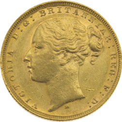 Pre-Owned 1878 Melbourne Mint Victoria Young Head Full Sovereign Gold Coin