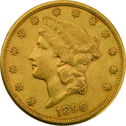 Pre-Owned 1896 USA $20 Double Eagle Gold Coin