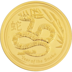 Pre-Owned 2013 Australian 2oz Lunar Snake Gold Coin