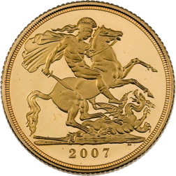 Pre-Owned 2007 UK Proof Design Full Sovereign Gold Coin
