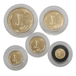 Pre-Owned 2012 UK Sovereign Proof Gold 5-Coin Collection