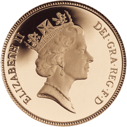 Pre-Owned 1987 UK Proof Design Half Sovereign Gold Coin