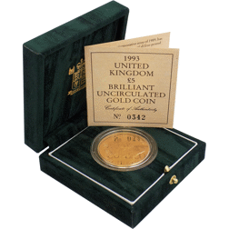 Pre-Owned 1993 UK Brilliant Uncirculated £5 Gold Coin