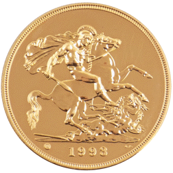 Pre-Owned 1993 UK Brilliant Uncirculated £5 Gold Coin