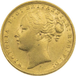 Pre-Owned 1871 Sydney Mint Victoria Young Head Full Sovereign Gold Coin