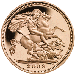 Pre-Owned 2003 UK Half Sovereign Proof Design Gold Coin