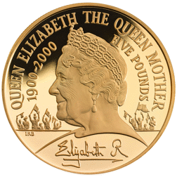Pre-Owned 2000 The Queen Mother Centenary £5 Proof Gold Coin
