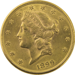 Pre-Owned 1899 USA $20 Double Eagle Gold Coin