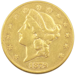 Pre-Owned 1879 USA $20 Double Eagle Gold Coin