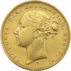Pre-Owned 1875 Sydney Mint Victoria Young Head Full Sovereign Gold Coin
