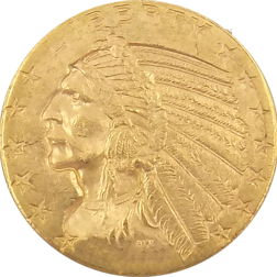 Pre-Owned USA 'Indian Head' Half Eagle $5 Gold Coin - Mixed Dates