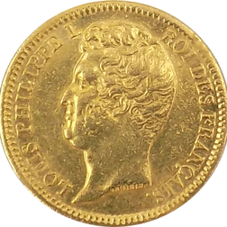 Pre-Owned 1831 French 20 Franc Louis Philippe I Gold Coin